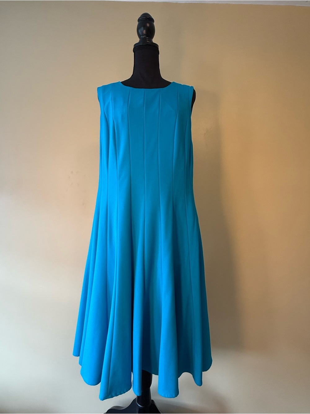 Calvin Klein Turquoise Blue Fit & Flare Dress Sleeveless Size 16W